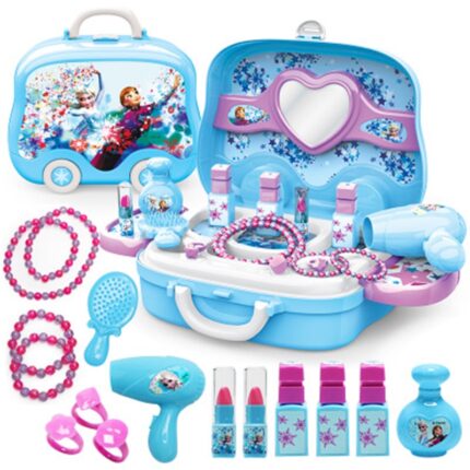 Disney girls princess frozen Dressing makeup toy set kids Beauty toys Children’s simulation dressing table Fashion Toys